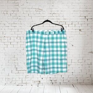 Alan Flusser Golf Short Plaid Turquoise Men's